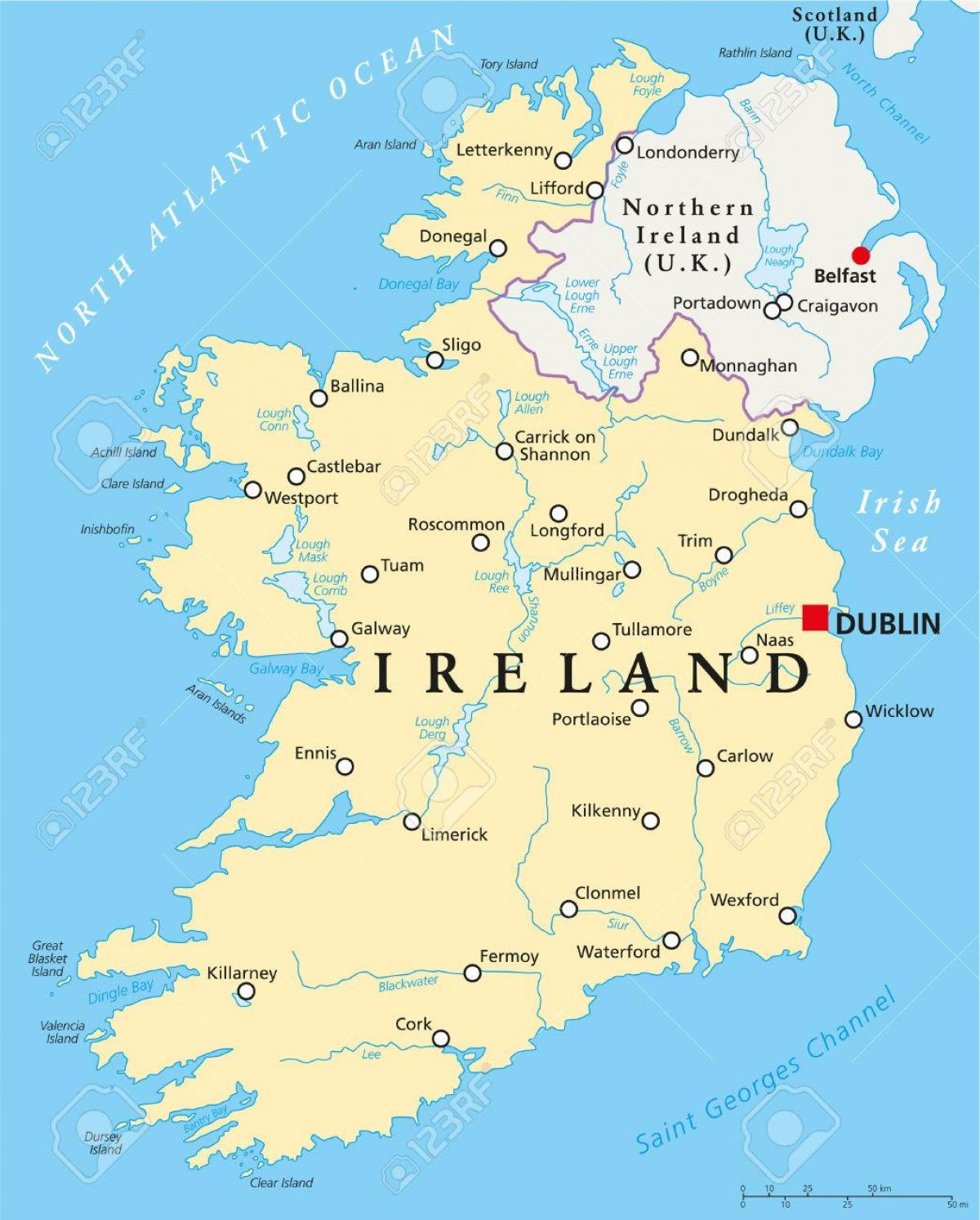Dublin mapa de irlanda
