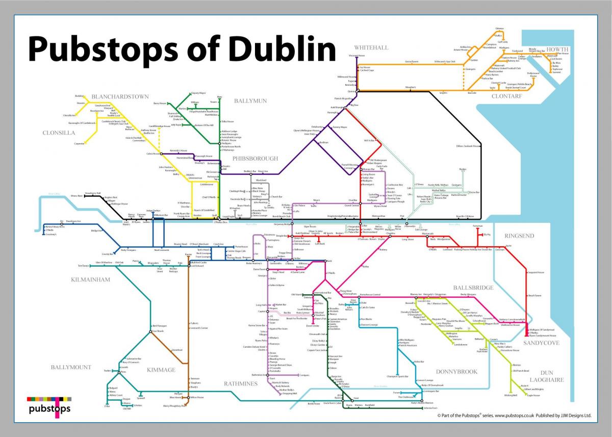 mapa de Dublin pubs