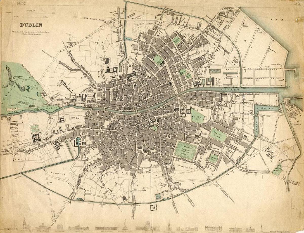 mapa de Dublin, em 1916