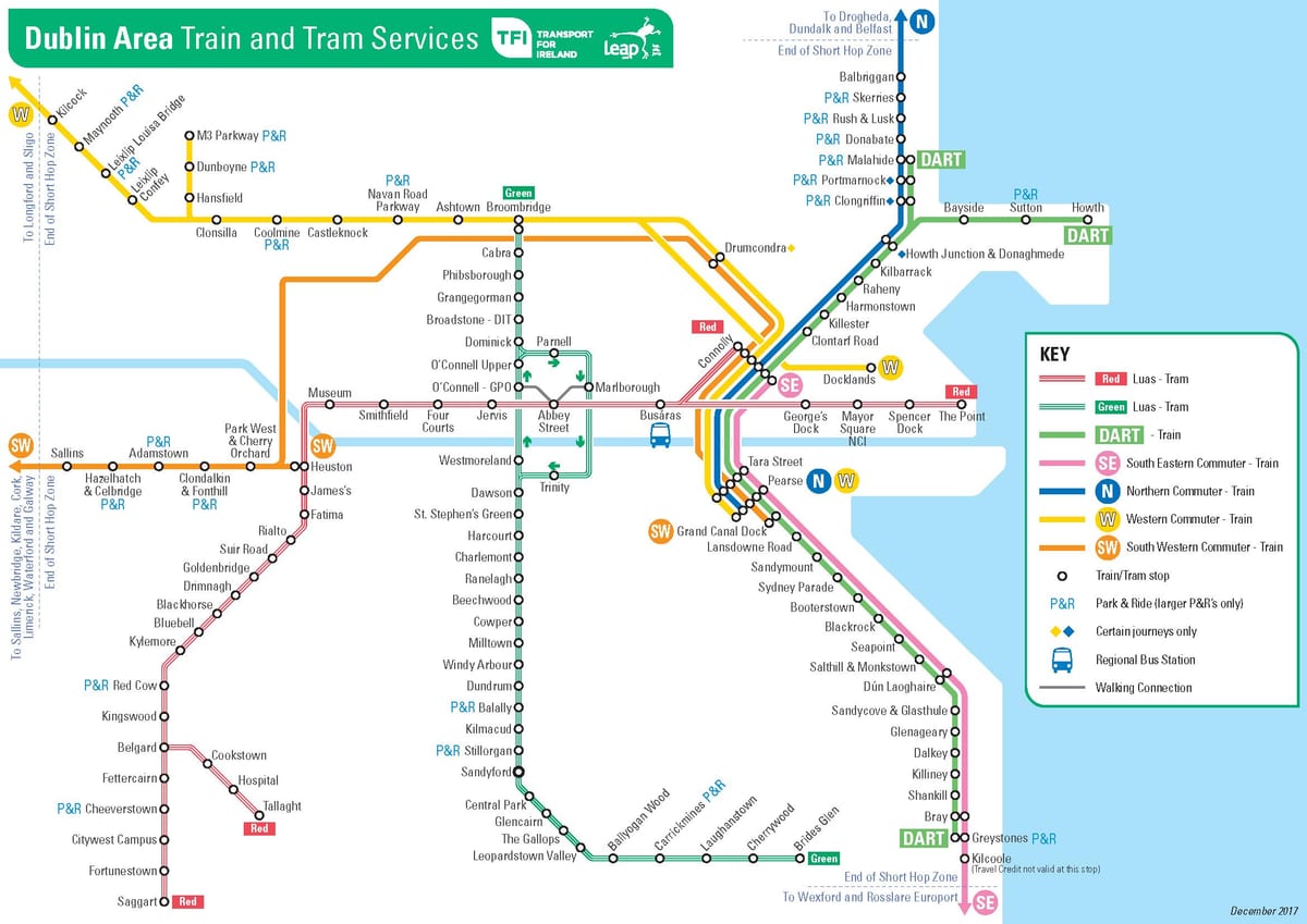 mapa do DART Dublin