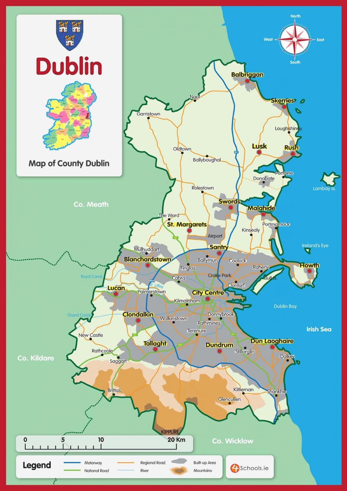 mapa de Dublin county