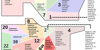 Dublin código de área do mapa