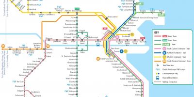 Mapa de Dublin estações de trem