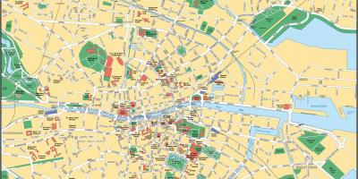 Mapa do centro de Dublin